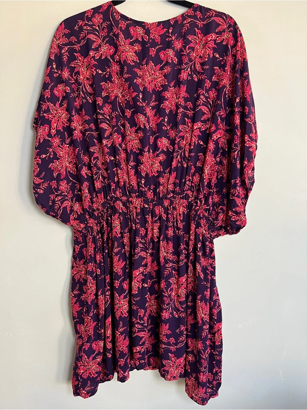 Lands End Medium/Large Purple Magenta Light Rayon Travel vacay swimsuit coverup